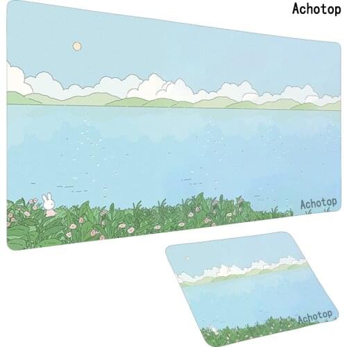 800x300MM Large Gaming Keyboard Mouse Pad XL Green Botany Computer Gamer Tablet Desk Mousepad with Edge Locking Play Mice Mats