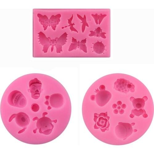Butterfly Bear Doll Silicone Mold Cake Decorating Tools Cookie Chocolate Fondant Soap Resin Mould