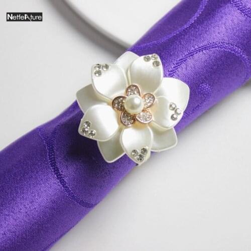 Free Shipping 12Pcs/Lot Flower Napkin Rings Napkin Buckle For Hotel Wedding Party Banquet Table Decors Supply Serviette Holder
