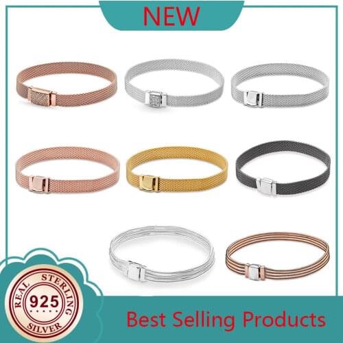 925 брелок Silver Pan Bracelet Round With Crystal Safety Chain Button Pan Bracelet Fit European Charm Bracelets Women Jewelry