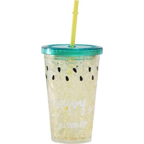 Water Cup Eco-friendly with Lid Plastic Lovely Sweet Straw Bottle Camping Sports Bottles Milk Juice Drinking Outdoor Accessory