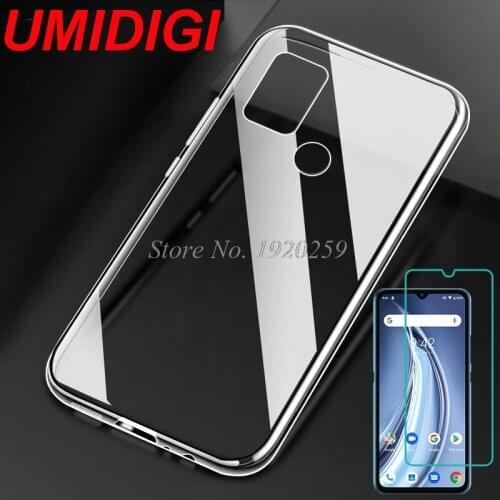 Case For Umidigi A7s A7 A9 S5 Pro Bison Glass Silicone Cover Capa Clear Soft TPU Black Phone Protector Shell Funda Coque Bumper