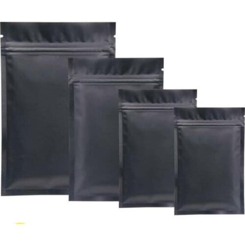 Black Mylar Bags Aluminum Foil Zipper Bag for Long Term food storage and collectibles protection two side colored 900pcs