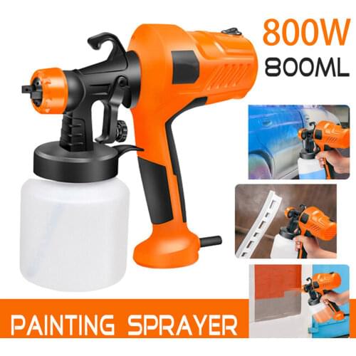 DOERSUPP 800W Spray Gun High Power Electric Paint Sprayer Airbrush Gun 800ml Large Capacity HVLP Easy Spraying 220V EU Plug
