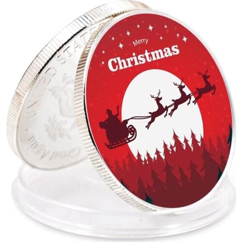 Home Decorative Souvenir Gifts Holiday Challenge Coin Christmas Lucky Coin Friend Gifts