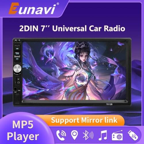 Eunavi 2 din 7 inch car stereo MP5 radio player Universal auto Stereo 2 din Video MP5 Player Autoradio GPS WIFI Bluetooth FM GPS