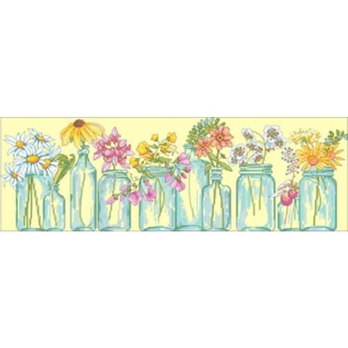 Glass vase patterns Counted Cross Stitch 11CT 14CT DIY Cross Stitch Kits Embroidery Needlework Sets