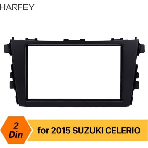Harfey Double Din Car Radio Fascia for 2015 Suzuki Celerio Dash CD Trim Kit Audio Frame DVD Facia Panel Frame Installation kit