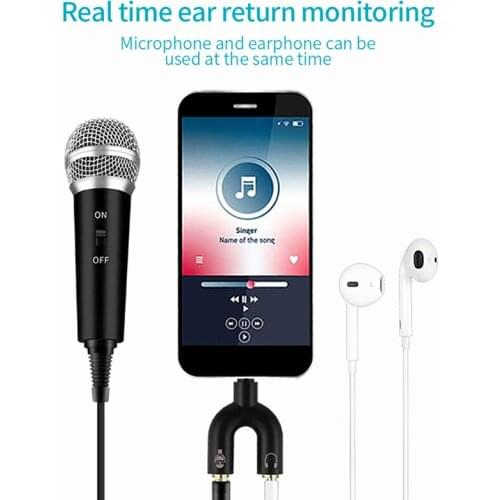3.5mm Jack Recording Condenser Microphone Karaoke Microphone for Phone PC Computer Mini Mic Singing Streaming Mikrofon