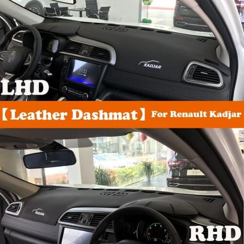 Leather Dashmat Accessories Car-Styling Dashboard Covers Pad Dash Mat Sunshade Carpet For Renault Kadjar 2015-2017 2018 2019