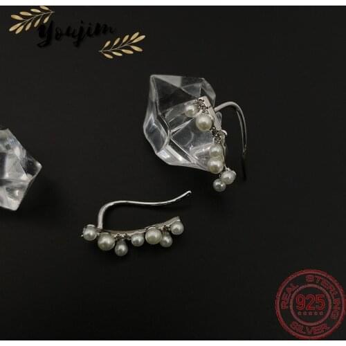 New Pearl Ear Clips Women Luxury Fashion Zircon Monaco Exquisite Jewelry Gift 925 Silver