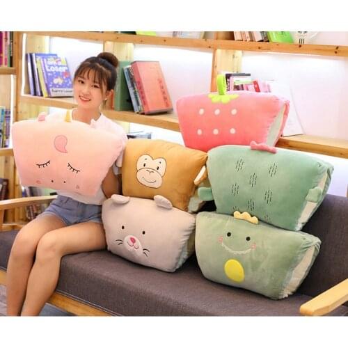 Big size 75*45cm plush creative Multifunction Warm hands comfortable Pillow Sleeping doll office Home cushion good quality gift