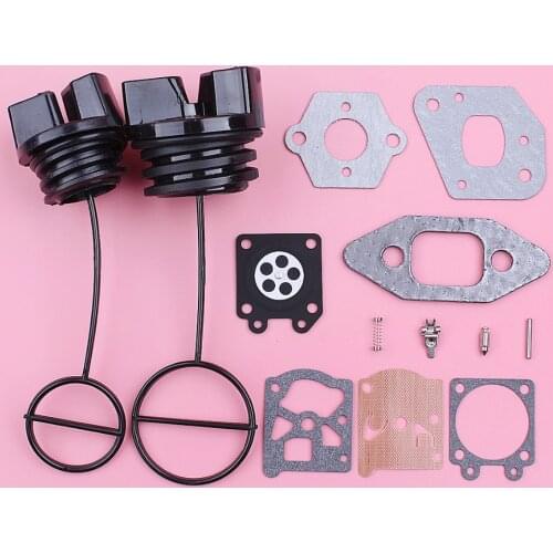 Carburetor Carb Gasket Repair Kit For Partner 350 351 370 Fuel Oil Tank Cap Chainsaw Replacement Spare Part