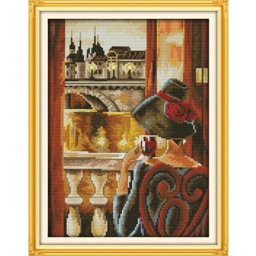 Counted Cross Stitch Kits Sale, Look Out of The Window 11ct 14ct Embroider Needlework Kit,Home Decoration Set Accessor Tools Set