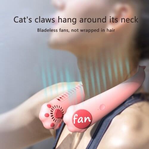 Sports Mini Neck Fan Leafless Fan 4000mAh Lasts 6H USB Charging Household Outdoor Lazy Portable Mute Neck Fan Suitable for Kids