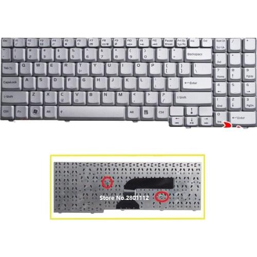 SSEA New Laptop US Keyboard silver For ASUS M50 G50 G70G G70 G71 M50V X55S X55SV X55SR X55SA X57 F7 M70 G2 G1P X70 X71