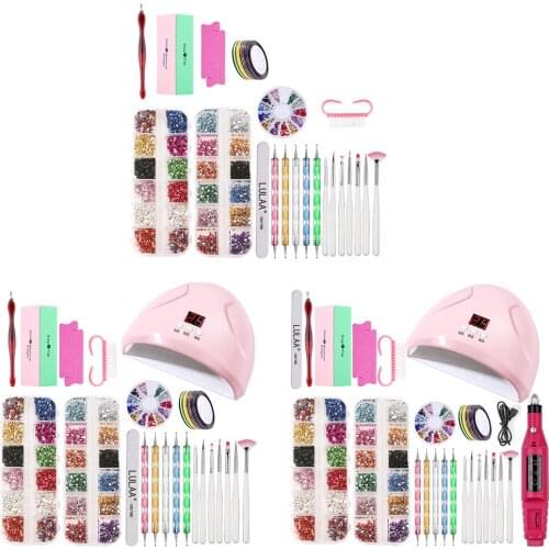 UV Gelinduction Timing Nail Lamp Pro Nail Tools Kit Pen Brush Dryer LED Lamp Electric Nail Drill Decoration Set