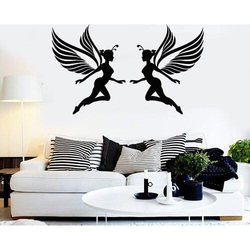 Fairy Girls Wings Fairytales Magic Vinyl Wall Stickers Home Decor Bedroom Diy Mural Art Decals Gift