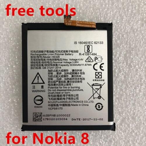 High Quality 3030mAh HE328 Battery For Nokia 8 N8 Mobile phone+free tools