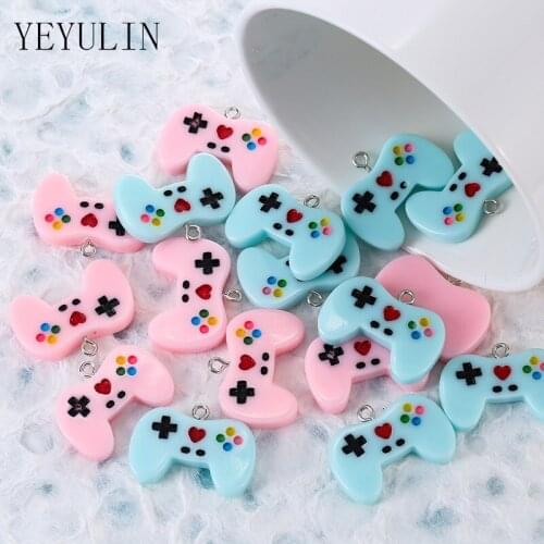 YEYULIN 10pcs Mixed Video Game Controller Resin Charms Flatback Keychain Necklace Pendant Accessories Diy Jewelry Findings