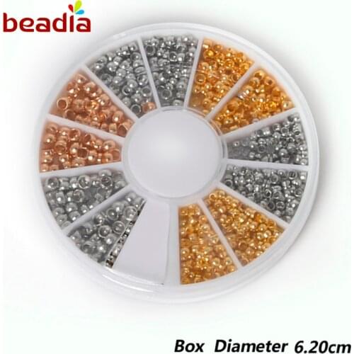 660pcs/set Mixed Color 6.2cm Box Crimp End Caps Copper Beads Set For Jewelry Findings Necklace Earring Bracelet DIY Making