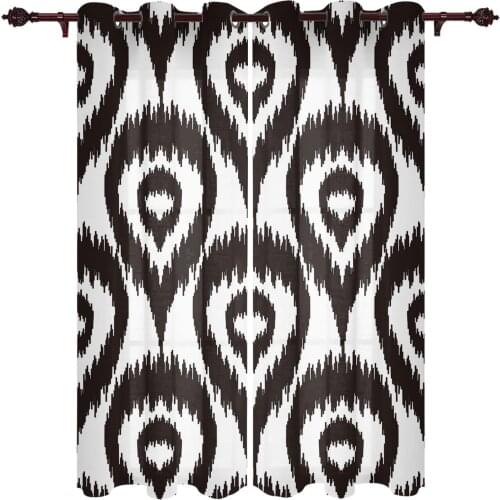 Kitchen Window Curtains Geometric Abstract Pattern Adult Children Bedroom Decoration Living Room Hanging ClothTreatment Curtains