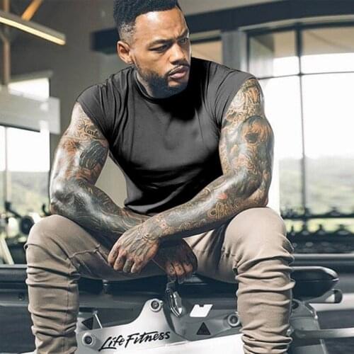 2021 NEW Male Summer Casual Vest Men Bodybuilding Tank Tops Gym Workout Fitness Cotton Sleeveless Shirt Running Clothes