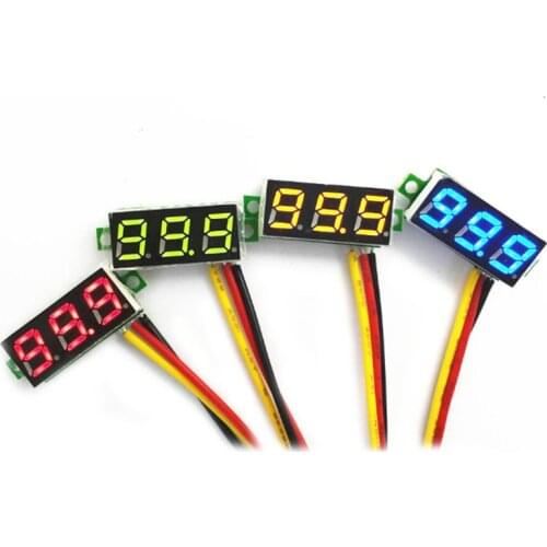 0.28" DC0-100V Mini 3 Wire DC Voltmeter Digital Voltmeter Gauge LED Display Voltage Detector