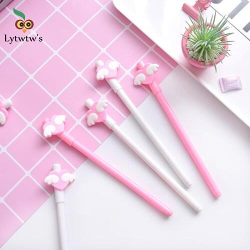 1 Pieces Lytwtws Creative Cute Cartoon Wing Gel Pens Handles Stationery Gift Novel Styling Rod Office School Supplies