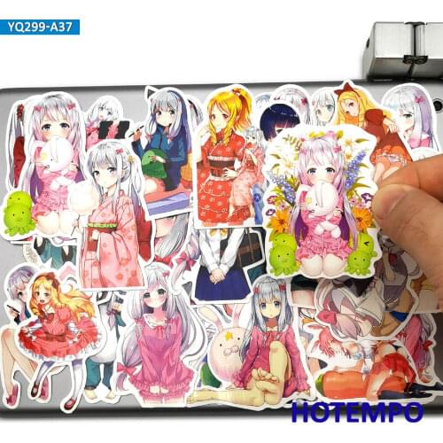 37pcs Japan Anime Adult Comic Teacher Eromanga Sensel Stickers Sexy Girls Angel for Mobile Phone Laptop Luggage Cartoon Stickers
