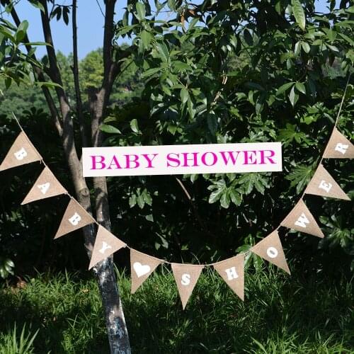3M Jute Baby Shower Banners Paper Its A Boy Girl Baptism Birthday Party Bunting Decors Baby Boy Girl Hanging Christenings Flags