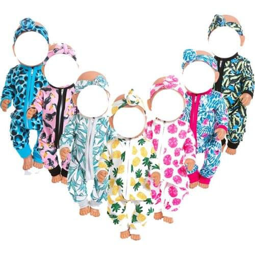 43cm baby Doll clothes pajama set baby dolls jumpsuit for 18 inch girl doll clothes wear