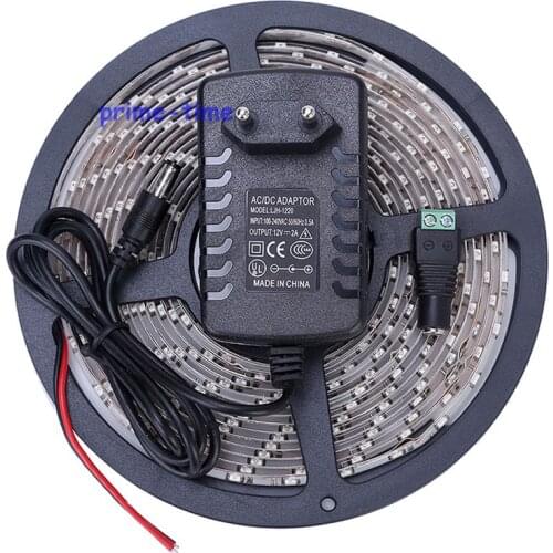 5M 3528 SMD Waterproof LED Strip 300leds IP65 Flexible Ribbon Tape white/warm white/blue/green/red/yellow + 12V 2A Power Adapter