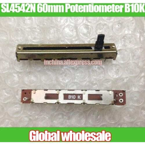 5pcs SL4542N 60mm Straight Slide Potentiometer B10K / Single Link Fader / Inner Terminal / Plastic Shaft Length 10MMC