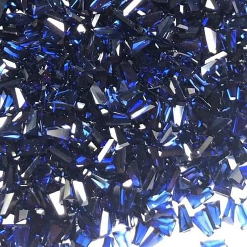 50pcs/Lot 5A Ladder Shape 34# Dark Blue Color Corundum Synthetic Gems Trapezium Cut Corundum Stone For Jewelry