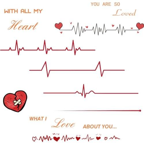 AZSG Heart-broken / heartbeat Clear Stamps For DIY Scrapbooking Decorative Card making Craft Fun Decoration Supplies 13x13cm