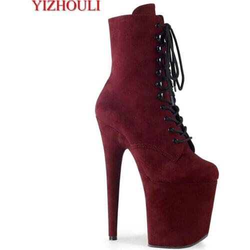 Sexy ankle boots, multi-color optional, suede bag heel, model club using 20cm high heels, pole dancing, dancing shoes