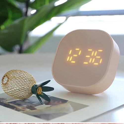 2021 Modern minimalist small alarm clock square-shaped countdown mini clock creative smart digital electronic clock