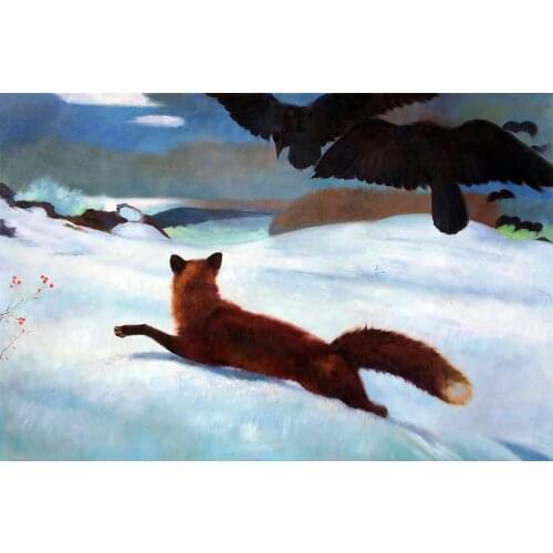 Decorative Landscape Painting Animal Art Oil Painting Wall Canvas The Fox Hunt by Winslow Homer Painting High Quality No Frame