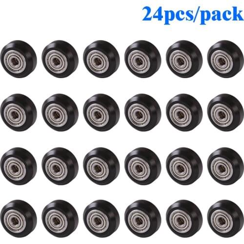 12/24pcs CNC Openbuilds Plastic POM Wheel with 625zz Idler Pulley Gear Passive Round/V-Slot Perlin Pulley Wheel for CR10 Ender 3