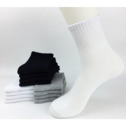 Kids White Black Socks Boys Girls Children Baby Socks Autumn Winter Cotton Solid Color Sport Students Socks for 3-12Years