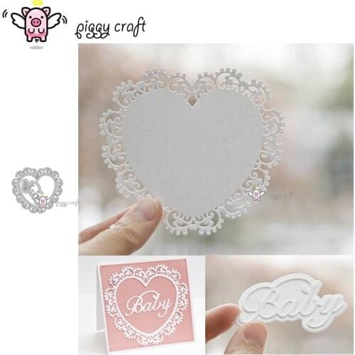 Piggy Craft metal cutting dies cut die mold Heart frame baby letters Scrapbook paper craft knife mould blade punch stencils dies