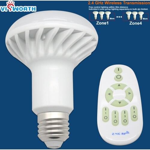Dimable 7W Wireless RF Remote Control Bombillas Led Bulb AC 220V 2300V 240V 2.4GHz 30m Distance E27 Led Bulb Light SMD5730