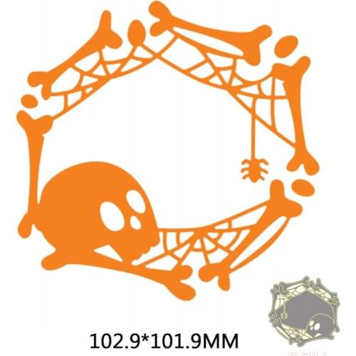 Halloween Cobweb skull frame Metal Cutting Dies Stencils For DIY Decorative Embossing Handcraft Die Template 2021 New