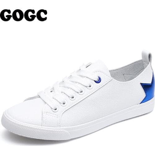 GOGC Brand Soft Sneakers Breathable Summer Women Shoes with Star Lace up Moccasins for Women Slipony White Sneakers Women G720