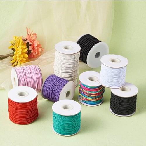 1mm 2mm Round Elastic Cord Rope Thread with Nylon Outside and Rubber Inside for Jewelry Making Band Elastic Line DIY Sewing
