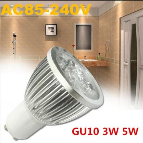 GU10 led Spotlights Power SMD3014 3W 5W AC 85-260V 160 Beam Angle CE Rohs FCC Free Shipping100% quality assurance