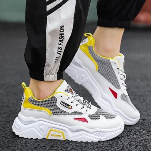 2019 New Fashion Mesh Men Comfortable Casual Shoes Male Lightweight Outdoor Flat Shoes Lac-Up Men Shoes Breathable Sneakers