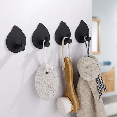 Stainless Steel Hook Door Hook Self Adhesive Home Wall Door Hook Clothes Bags Key Rack Towel Hanger Home Storage Accessories New