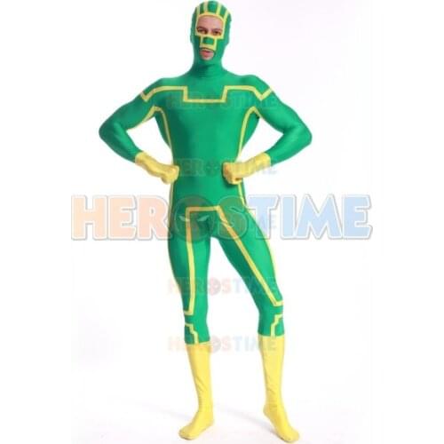 New Kick-Ass Spandex Superhero Costume Spandex Zentai Bodysuit Custom Made adults/kids zentai catsuit Halloween party